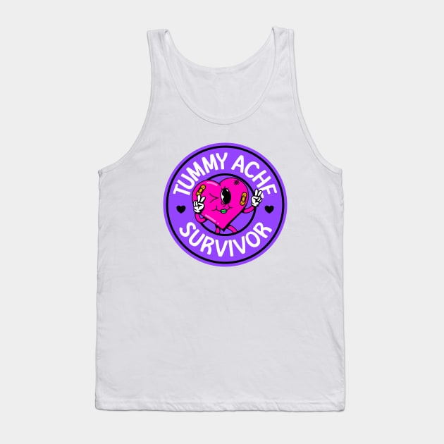 Tummy Ache survivor - Cute Heart - IBS / Crohn's Awareness Tank Top by Football from the Left